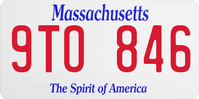 MA license plate 9TO846