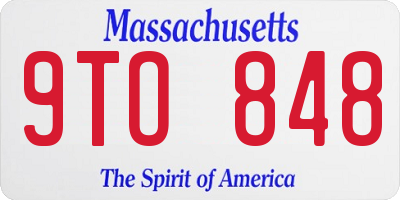 MA license plate 9TO848