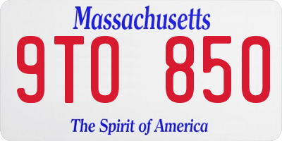 MA license plate 9TO850