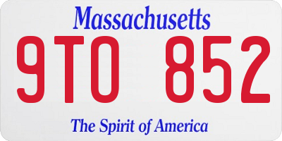 MA license plate 9TO852