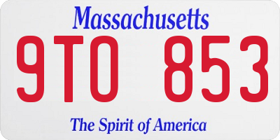 MA license plate 9TO853