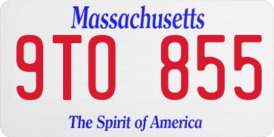 MA license plate 9TO855