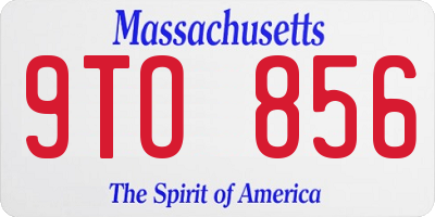 MA license plate 9TO856