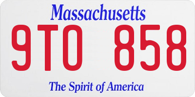 MA license plate 9TO858