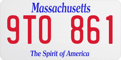 MA license plate 9TO861