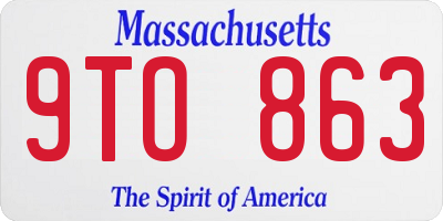 MA license plate 9TO863