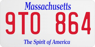 MA license plate 9TO864