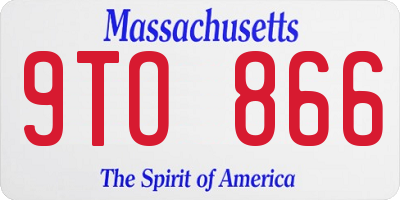 MA license plate 9TO866