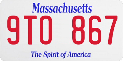 MA license plate 9TO867