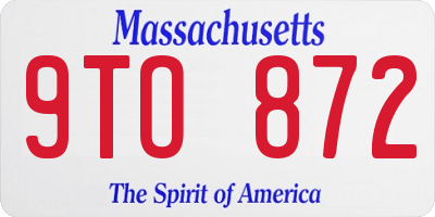 MA license plate 9TO872