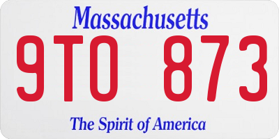 MA license plate 9TO873