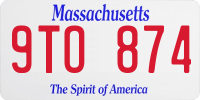 MA license plate 9TO874