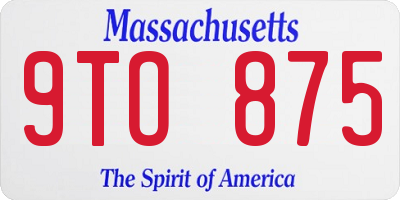 MA license plate 9TO875