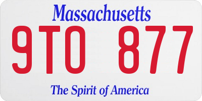 MA license plate 9TO877