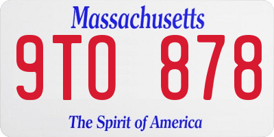 MA license plate 9TO878
