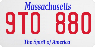 MA license plate 9TO880