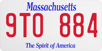 MA license plate 9TO884