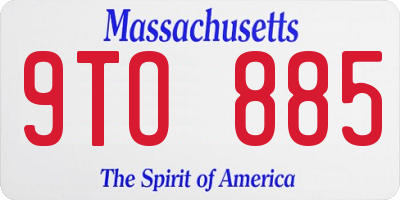 MA license plate 9TO885