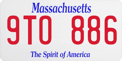 MA license plate 9TO886