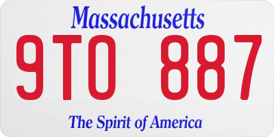MA license plate 9TO887