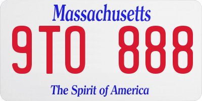 MA license plate 9TO888
