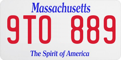 MA license plate 9TO889