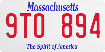 MA license plate 9TO894