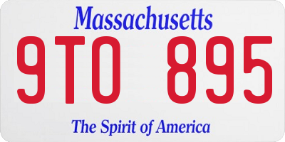 MA license plate 9TO895