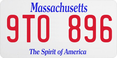 MA license plate 9TO896