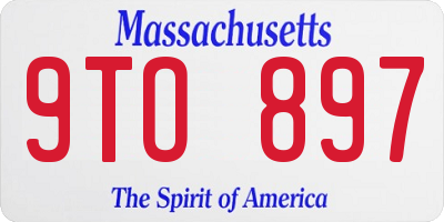 MA license plate 9TO897