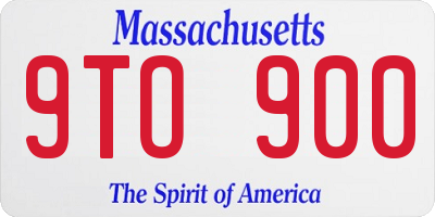 MA license plate 9TO900