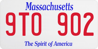 MA license plate 9TO902