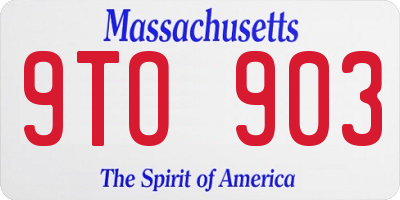 MA license plate 9TO903