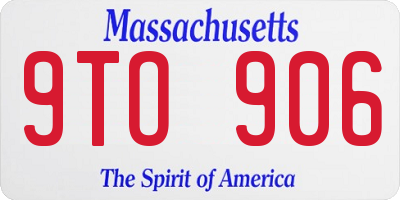 MA license plate 9TO906