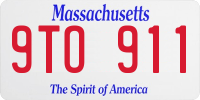 MA license plate 9TO911