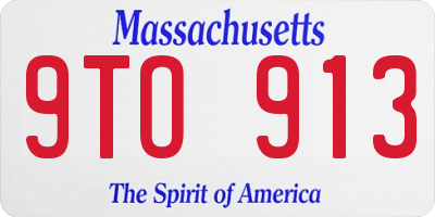 MA license plate 9TO913