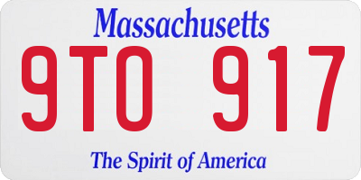 MA license plate 9TO917