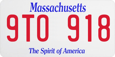 MA license plate 9TO918