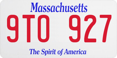 MA license plate 9TO927