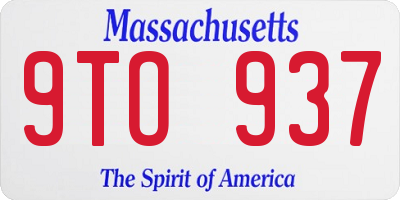 MA license plate 9TO937