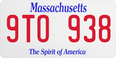 MA license plate 9TO938
