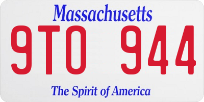 MA license plate 9TO944