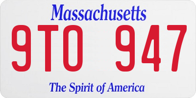 MA license plate 9TO947