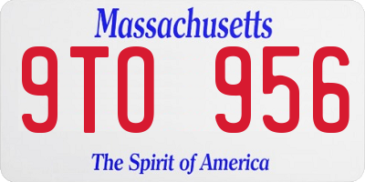 MA license plate 9TO956