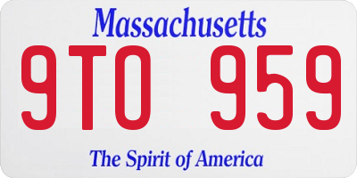 MA license plate 9TO959
