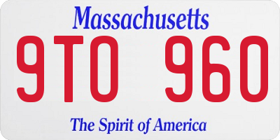 MA license plate 9TO960