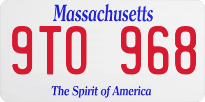 MA license plate 9TO968