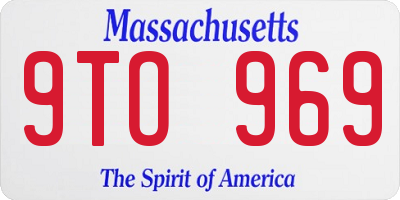 MA license plate 9TO969