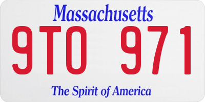 MA license plate 9TO971