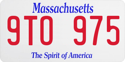 MA license plate 9TO975
